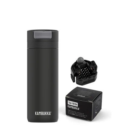 Kambukka kubek termiczny Cabo 500ml - Black + sitko do herbaty+ opakowanie