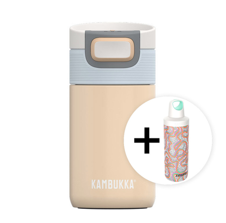 Zestaw Kambukka: kubek termiczny Etna 300ml - Iced Latte + butelka termiczna Reno Insulated 500ml - Crazy For Dots