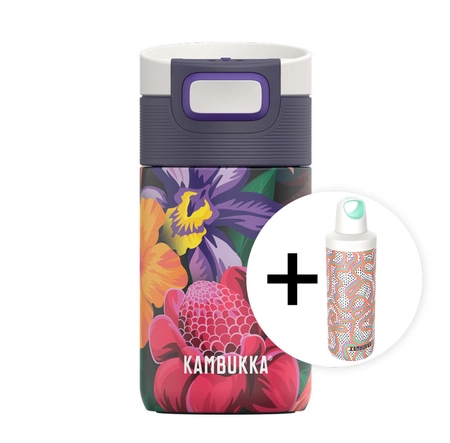 Zestaw Kambukka: kubek termiczny Etna 300ml - Flower Power + butelka termiczna Reno Insulated 500ml - Crazy For Dots