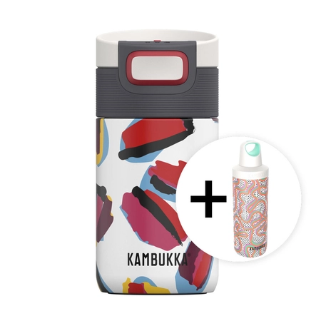 Zestaw Kambukka: kubek termiczny Etna 300ml - Leopard Brush + butelka termiczna Reno Insulated 500ml - Crazy For Dots