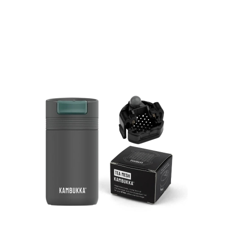 Kambukka kubek termiczny Cabo 300ml - Grey + sitko do herbaty+ opakowanie