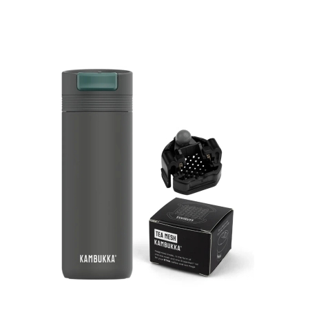 Kambukka kubek termiczny Cabo 500ml - Grey + sitko do herbaty+ opakowanie