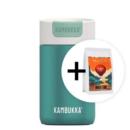 Zestaw - Kambukka kubek termiczny Olympus 300ml - Enchanted Forest + Kawa ziarnista Trip Coffee Brazylia 250g