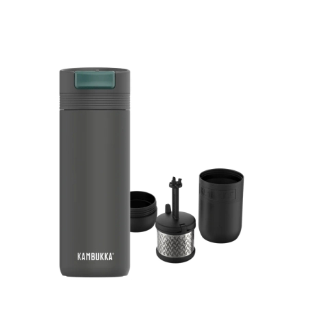 Kubek z zaparzaczem i sitkiem Szary - Cabo 500ml Zestaw Kambukka Earl Grey