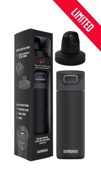 Kambukka giftbox Etna 500ml matte black z dodatkową nakrętką twist 