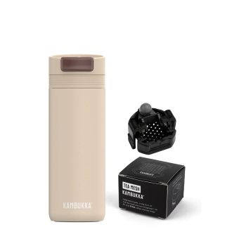 Kambukka kubek termiczny Cabo 500ml - Beige + sitko do herbaty+ opakowanie