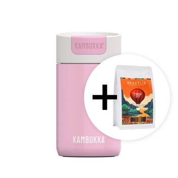 Zestaw - Kambukka kubek termiczny Olympus 300ml - Pink Kiss + Kawa ziarnista Trip Coffee Brazylia 250g