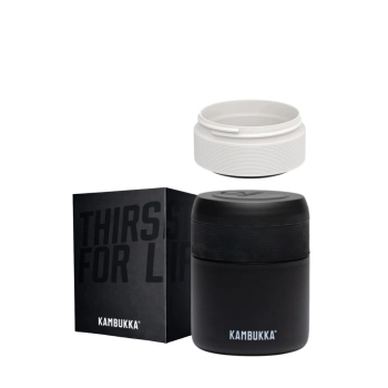 Kambukka Bora 600ml Matte Black + pojemnik + opakowanie