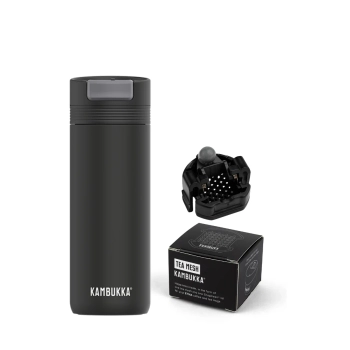 Kambukka kubek termiczny Cabo 500ml - Black + sitko do herbaty+ opakowanie